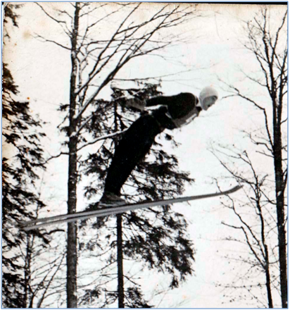 Vl. Kraus na mezinárodních závodech v únoru 1948, délka 65 m.